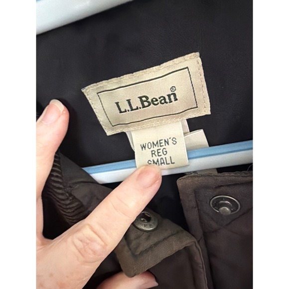 Y2K LL Bean Womens Quilted Barn Jacket SZ Sm Brown Corduroy Chore Snap Closure - Picture 3 of 7